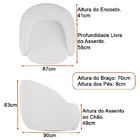 Poltrona Giratória 87cm Heidi Courino Caramelo | Bouclé Suave